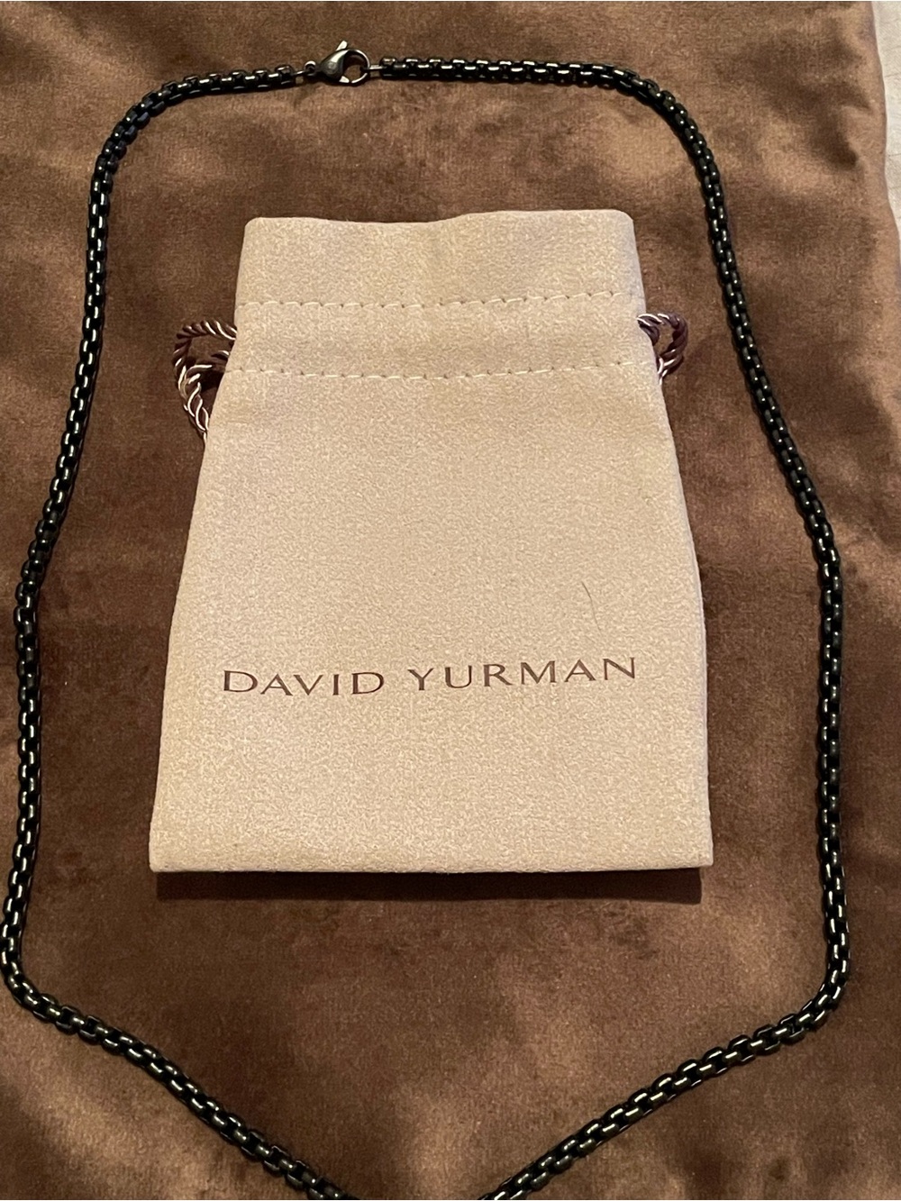 David Yurman Black Men’s Chain Necklace - Polished Link Design 5mm Bel Aire
